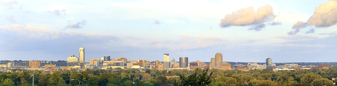 Grand Rapids, Michigan skyline viewed across the city